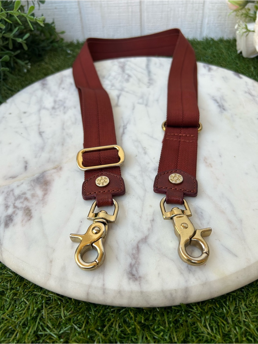 MZ Wallace Adjustable Rust Red Crossbody Strap with Gold Hardware, gently used - Picture 7 of 15
